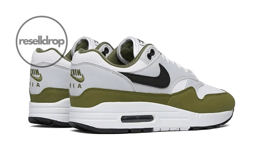 Air Max 1 White Black Medium Olive