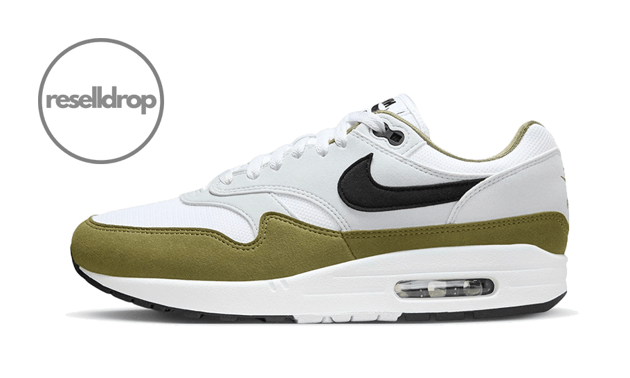 Air Max 1 White Black Medium Olive