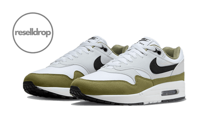 Air Max 1 White Black Medium Olive