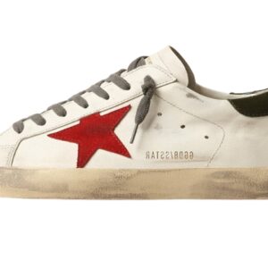 Super-Star with red suede star and green leather
