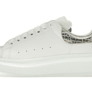 Oversized bianco argento coccodrillo