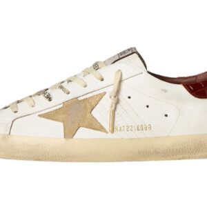 Super-Star Red croc-print leather heel tab