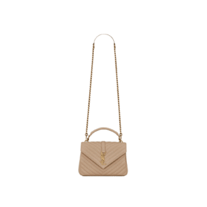 BORSA COLLEGE MEDIA DARK BEIGE IN PELLE TRAPUNTATA