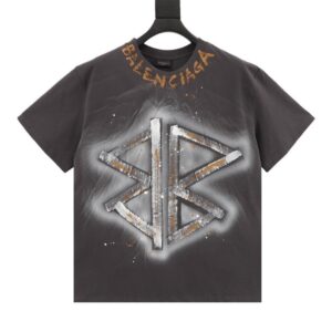 T-shirt Balenciaga BB Logo Spray Paint Black