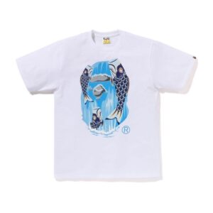 T-shirt Bape Koi Fish White Graphic