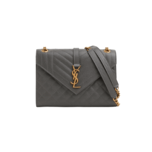BORSA A TRACOLLA ENVELOPE MEDIA GRIGIA LOGO GOLD