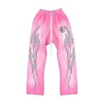Hellstar Flame Sweatpants Pink/Silver