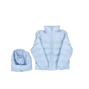 HOOD PUFFER JACKET – ICE BLUE