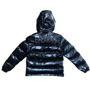 SHINY IRONGATE JACKET DETACHABLE HOOD – BLACK
